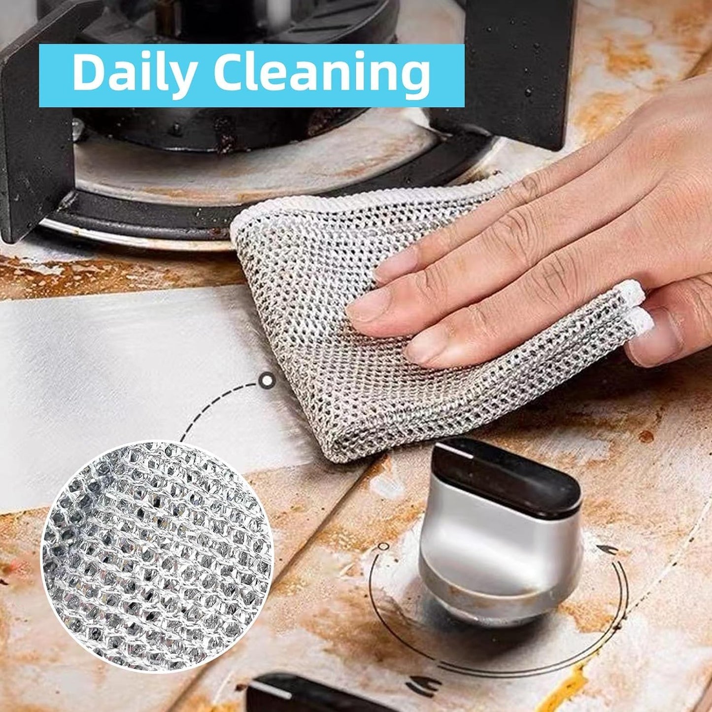 فوطة فضية سلك 3 قطعة